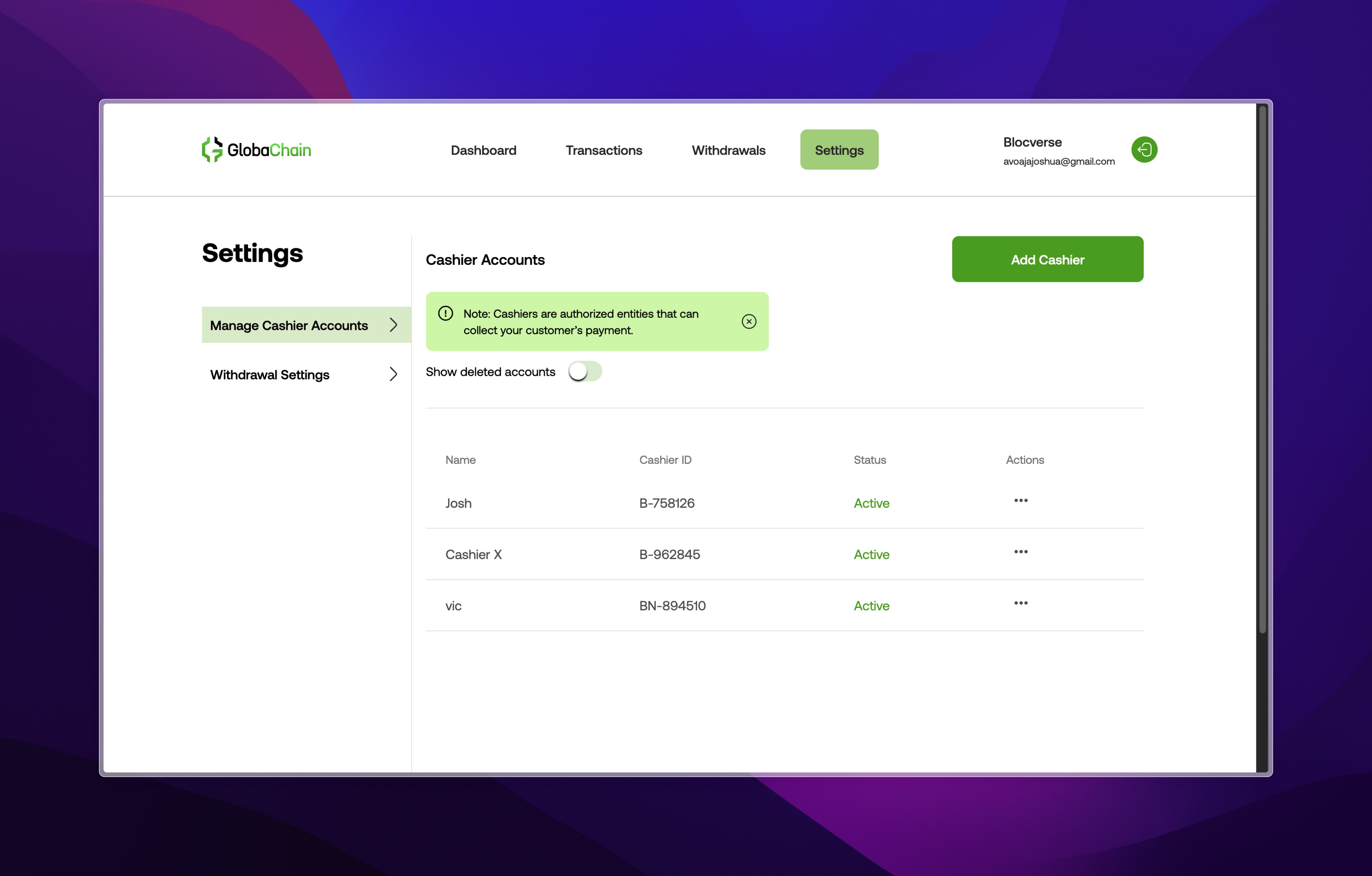 GlobaChain Payment Gateway