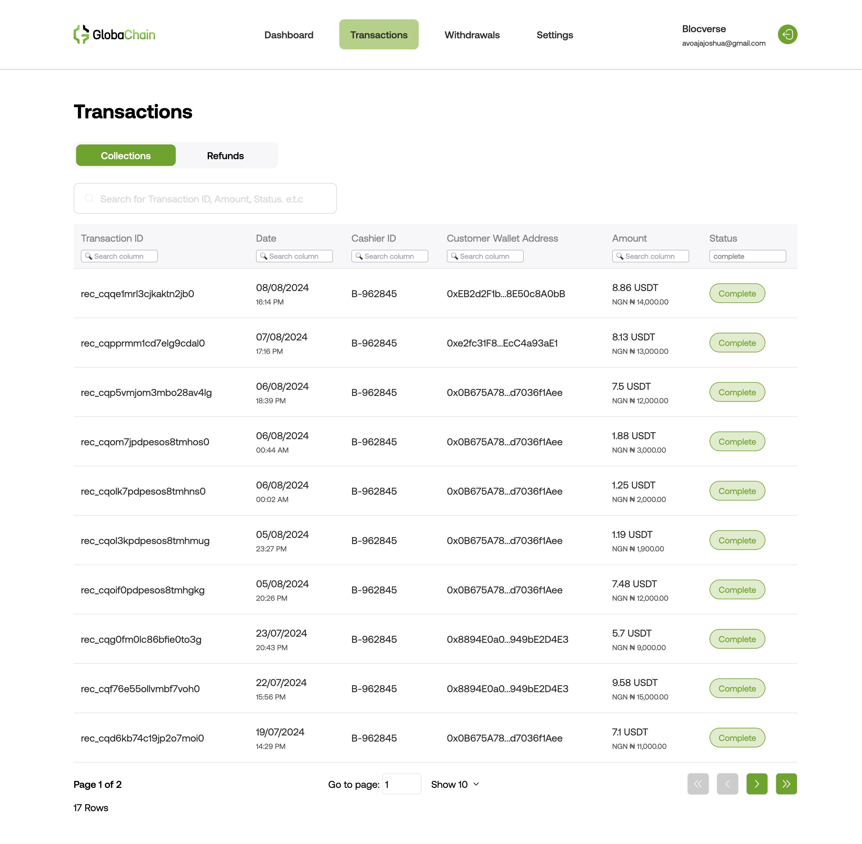 GlobaChain Payment Gateway